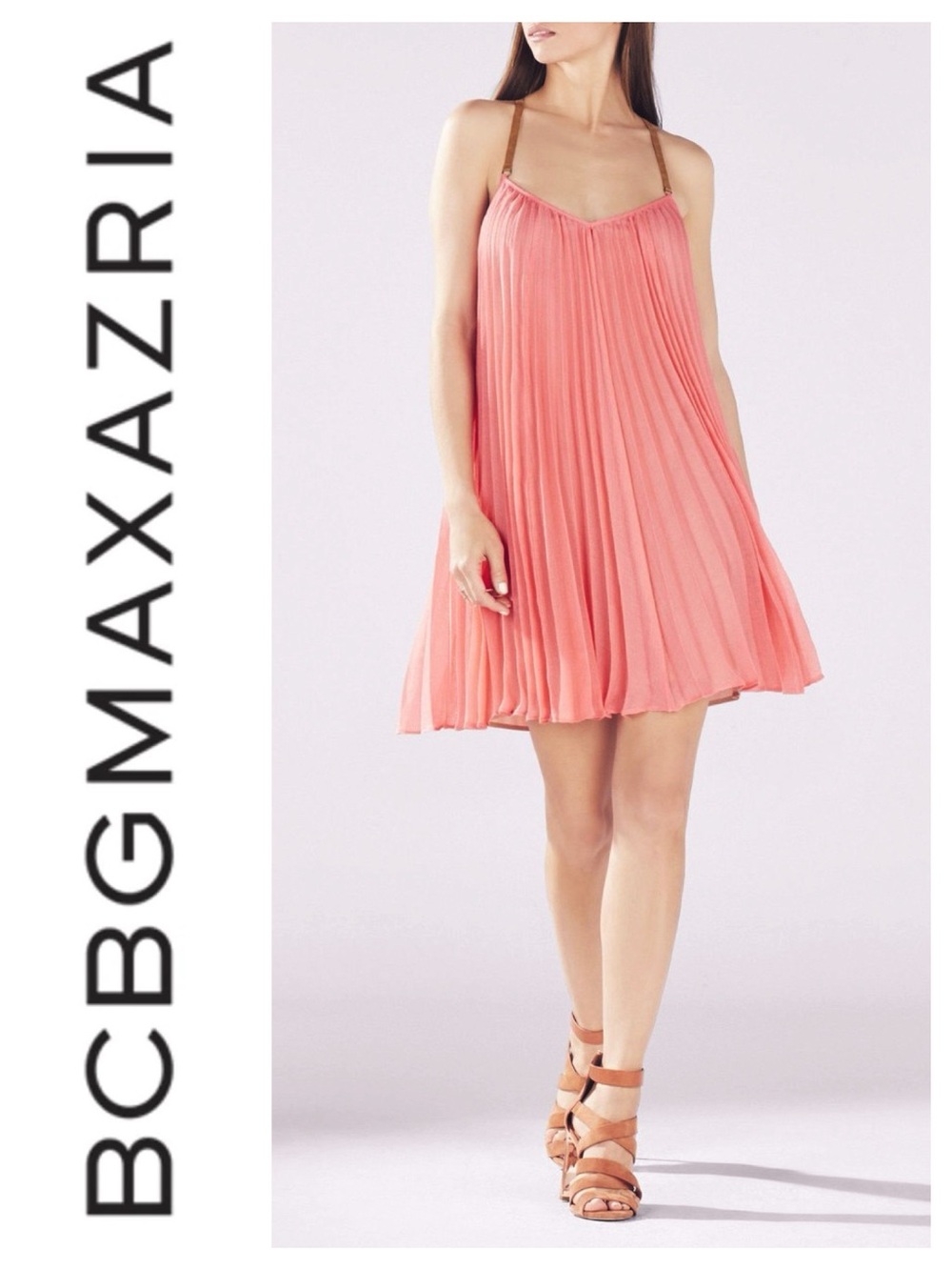 BCBGMaxAzria Cayanne Sleeveless Pleated Dress